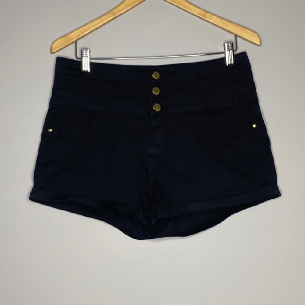 Black Zip Fly‎ Shorts